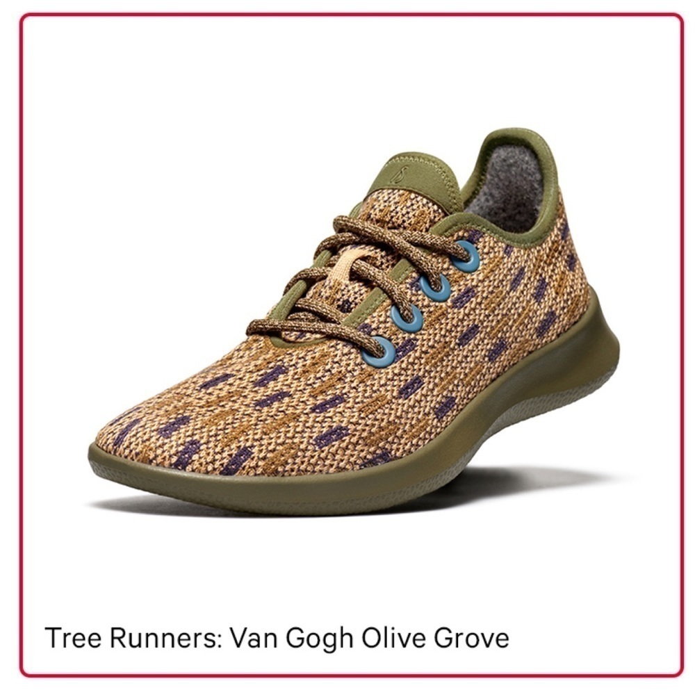 NEW Limited Edition Allbirds The Met 150 Van Gogh Olive Grove Tree Runners Shoes